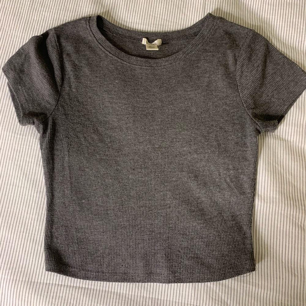 Gray Crop Top